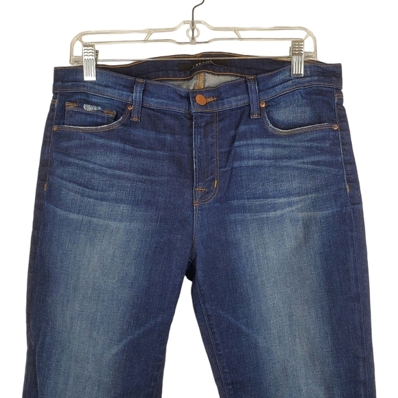 J Brand Rail Jeans Alta‎ 31 Midrise Skinny Stretch Distressed 8112C006 Dark Wash - Picture 3 of 14